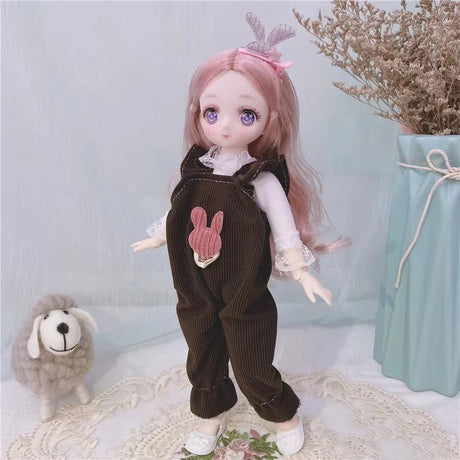 BJD Girl Dolls 30cm Kawaii 6 Points Joint Movable Dolls With Fashion Clothes Soft Hair Dress Up Girl Toys Birthday Gift Doll New