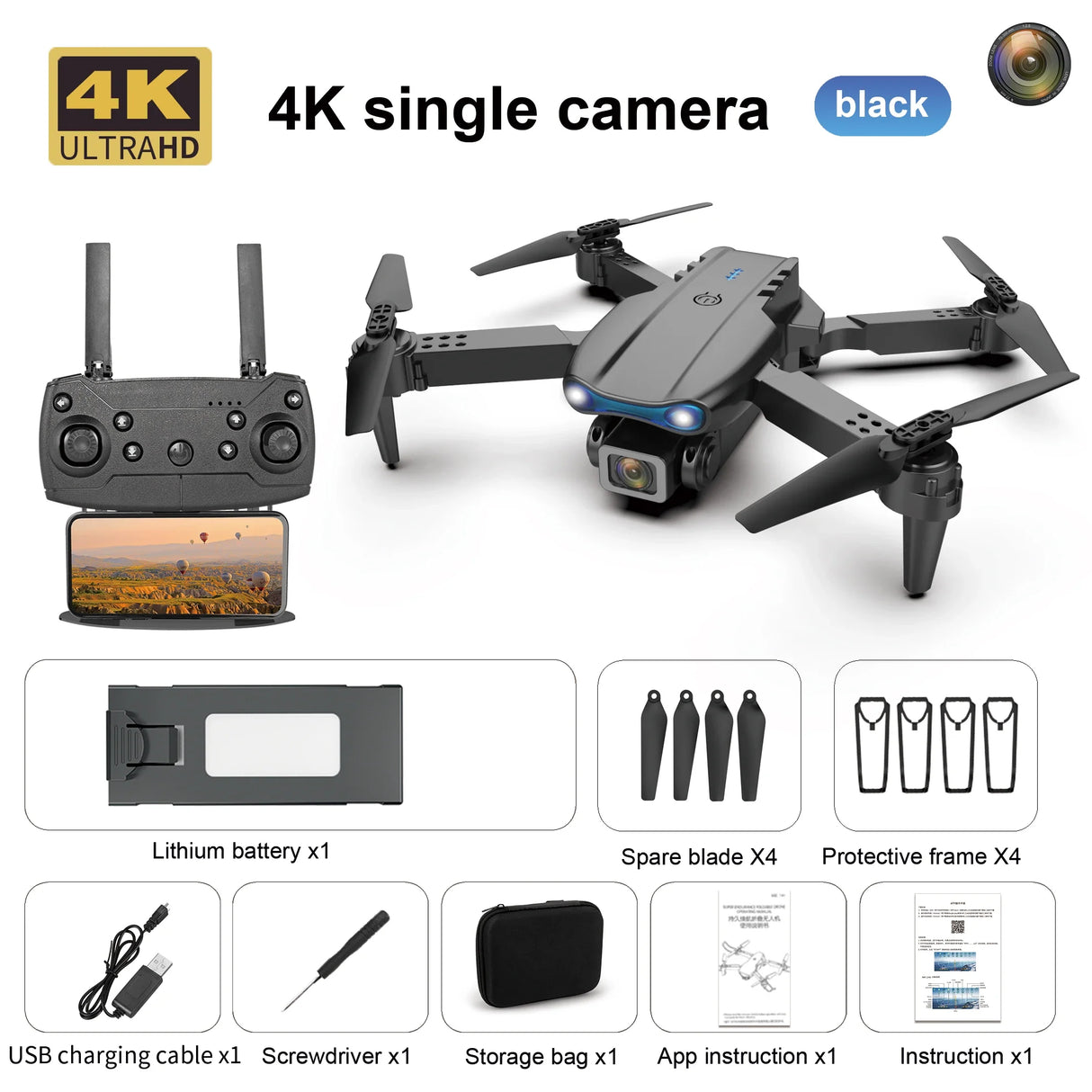 E99 K3 Drone With Camera Quadcopter Fpv Profesional Rc Plane Remote Control Helicopter Dron Hd 4k Professional Gift Toys.