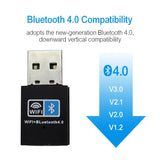 WiFi Bluetooth Wireless Adapter 150Mbps USB Adapter 2.4G Bluetooth V4.0 Dongle Network Card RTL8723BU for Desktop Laptop PC