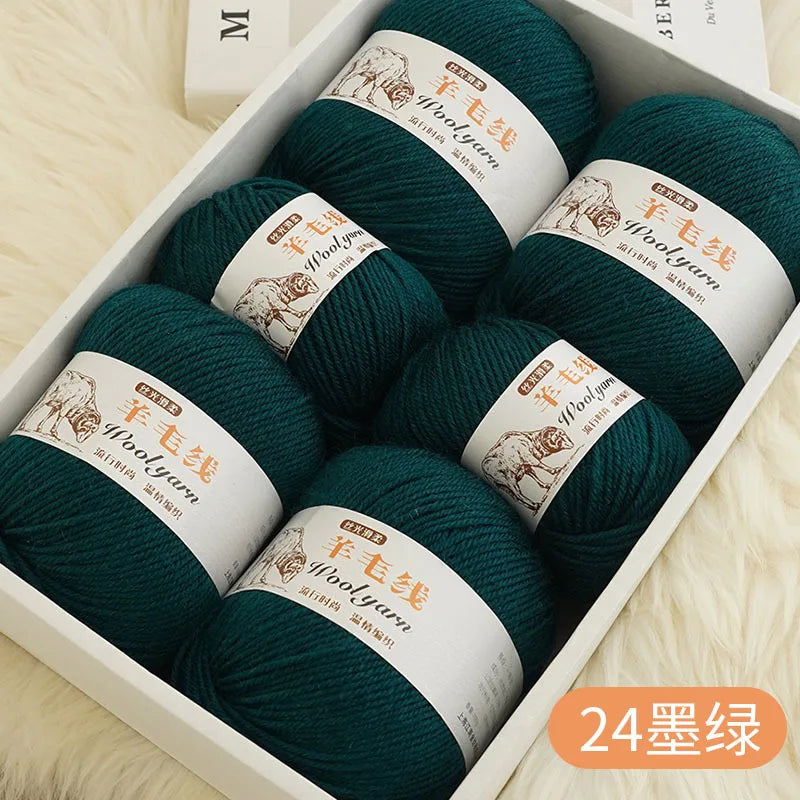 Top Quality Wool Blended Crochet Yarn Knitting Sweater Scarf Woollen Thread Thick Yarn 4ply 3pcs*100g=300grams Free shipping