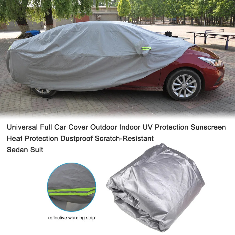 Vislone Universal Full Car Cover Outdoor Indoor UV Protection Sunscreen Heat Protection Dustproof  Scratch-Resistant Sedan Suit