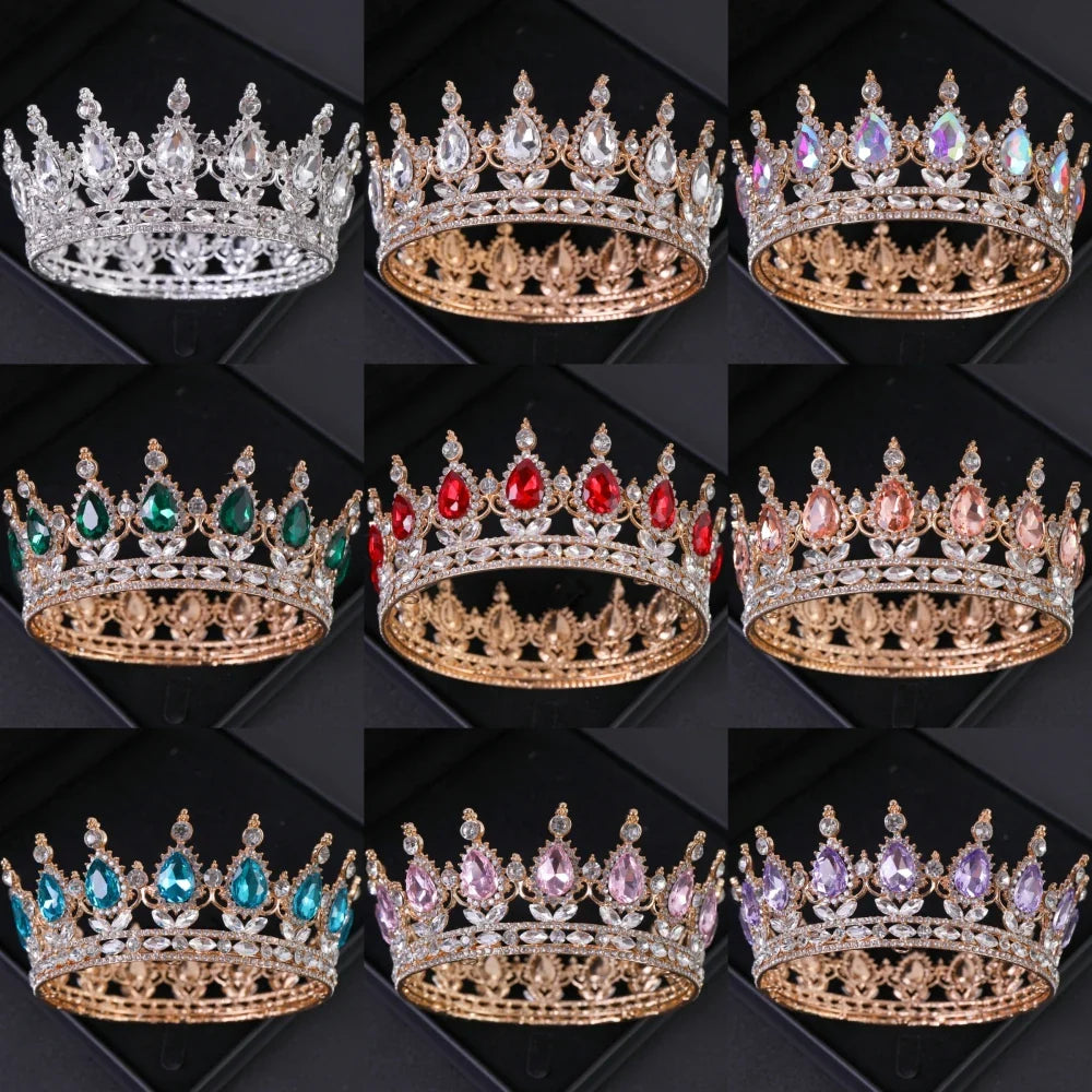 Baroque Crystal Tiaras And Crowns Rhinestone Prom Diadem Crown Tiara For Women Bridal Wedding Hair Accessories Jewelry Crown