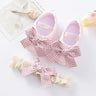 Baby Girls with Headband Princess Wedding Prewalkers Bowkont Footwear Shoes Infant Soft Bottom First Walkers 0-12M Anti-slip