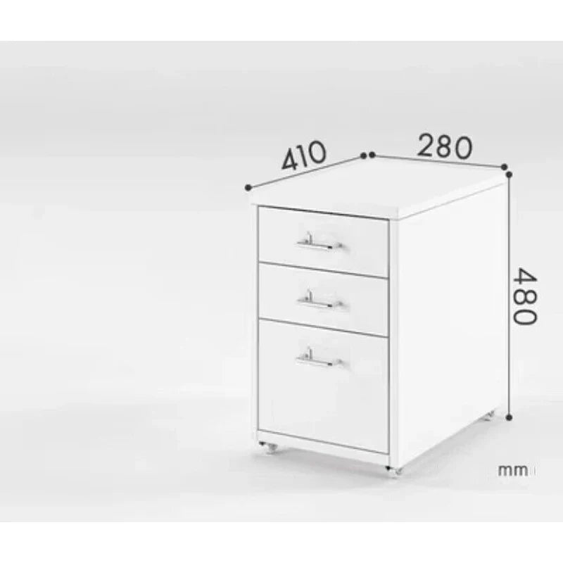 Three-Drawer Cabinet Mobile Storage Cabinet Office Small Drawer File Table Under The Information Movable