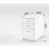 Three-Drawer Cabinet Mobile Storage Cabinet Office Small Drawer File Table Under The Information Movable