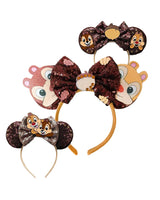 Chip and Dale Mickey Mouse Ears Headbands Women Aladdin Hair Accessories Kids Genie of The Lamp Hairband Girl Bow Headwear