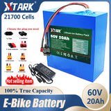 New 60V 20Ah 21700 Lithium Battery Pack 16S4P 1000W-3000W Electric Bike Motorcycle Scooter Battery +67.2V 2A Charger