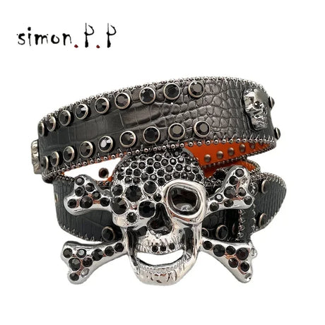 Punk Rock Colorful Rhinestones Belt Studded Western Bling Belts Y2K for Women Men Cowgirl Cowboy with Diamond Ceinture Femme