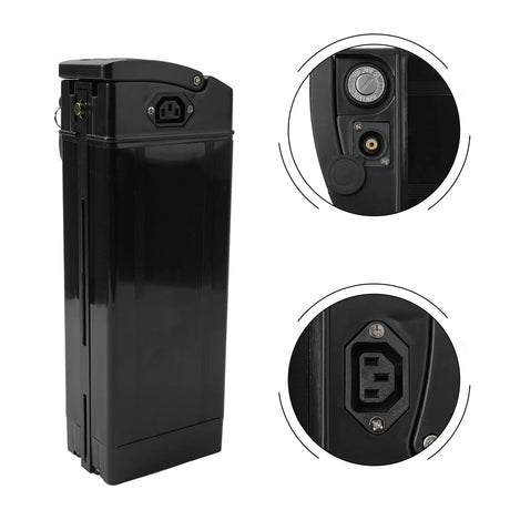 Convenient Electric Bike Battery Box Holder Case PVC Material Charging Socket & Output Port Ideal for Electric Bicycles