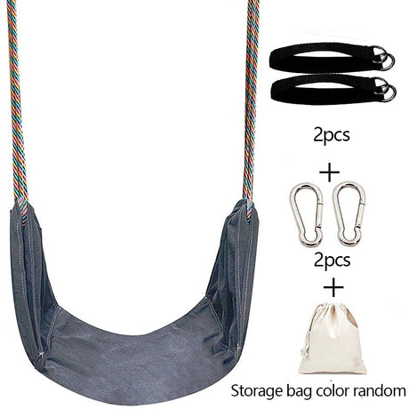 Child Patio Swings Seat For Kids Sensory Toy Multicolor Cotton Rainbow Rope Hanging Swing Indoor Outdoor Hammock Hanging Chair