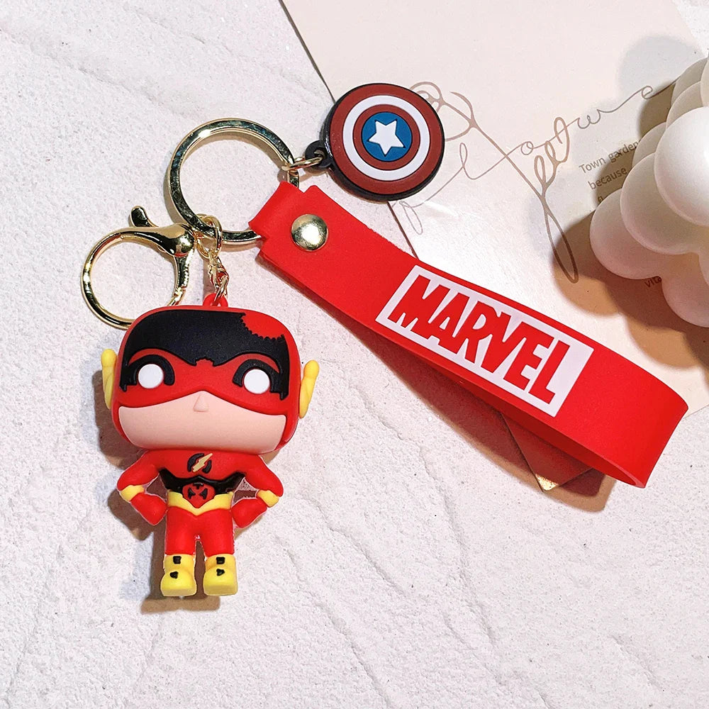 Marvel Keychain Silicone Bag Keyring For Women Disney Spider Man Key Holder Car Hanging Accessories Jewelry Gifts