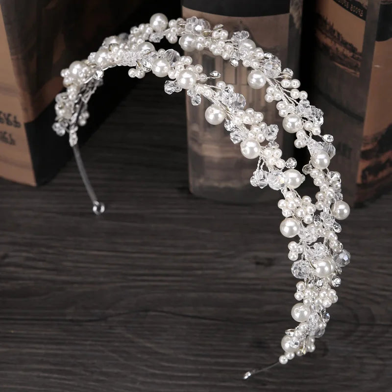 Fashion Insert Comb Broken Hair Clip Payneta Korean Elegant Pearl Hair Claw Ladies Pearl Flower Crystal Comb Hair Pins Clips