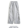 American Retro Striped Sweatpants Loose Men and Women Trend Loose Straight Casual Pants Joker Drawstring Drape Wide Leg Pants