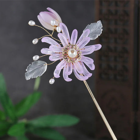 2023 New Chinese Hair Stick Girls Vintage Wedding Hanfu Decor Hairpin Flower Tassel Pearl Hair Bun Chopsticks Bride Hair Jewelry