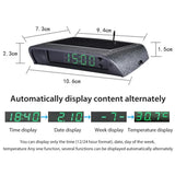 Car Clock Auto Internal Stick-On Digital Watch Solar Powered 24-Hour Car Clock With Builtin Battery Car Electronic Accessories