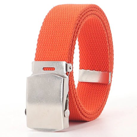 Colorful Canvas Weave Belt Casual Alloy Buckle Waistband Nylon Braided Outdoor Sports Tactical Belts Strap Fashion High Quality