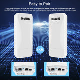 KuWfi 300Mbps Outdoor Wireless Bridge 2.4G Wi-fi Signal PTP PTMP Long Range Extend AP Repeater with WAN LAN Port Support 24V POE