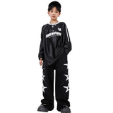 New Teenagers Kids Hip Hop Dance Costume Long Sleeve Tops Baggy Pants Boys Street Dance Wear Girls Jazz K-pop Performance Suit