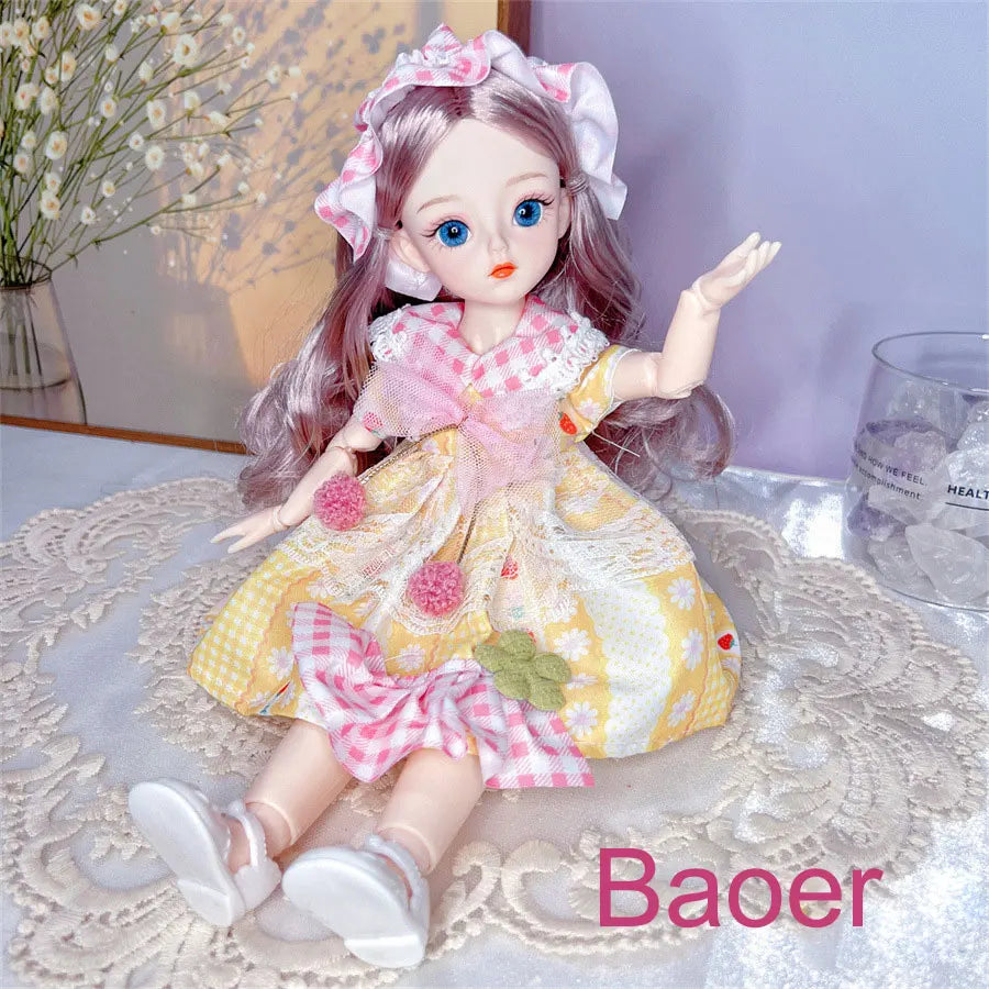 Attractive Eyes 1/6 Bjd Byte Dolls For Kid Girls Birthday Gift Ball-jointed Anime Figure Doll 30cm with Dresses Clothes Dress Up