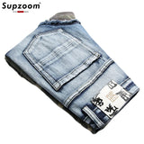 Supzoom 2023 New Arrival Top Fashion Hot Sale Ulzzang Autumn And Winter Stonewashed Camouflage Patchwork Jeans Men