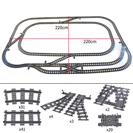 City Trains Train Track Rail Bricks Model Toy Soft Track Cruved Straight For Kids Gift Compatible All Brands Flexible Railway