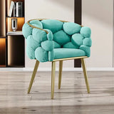 Nordic Metal Living Room Chair for Living Room Soft Upholstered Backrest Chairs Light Luxury Household Armchair for Nail Salon