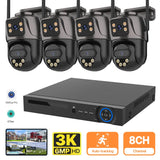 6MP PTZ Camera Dual Lens POE Surveillance System NVR Recorder Set IP Camera 2-Way Audio CCTV Video Surveillance System kit