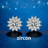 JoyceJelly 1 carat D Color Moissanite Diamond Earrings S925 Sterling Silver Jewelry For Women Sunflower Shaped Ear-studs Wedding