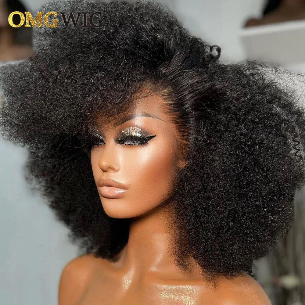 13x6 Honey Blonde Brazilian Afro Kinky Curly Wig For Black Women Short Bob Human Hair 13x4 Lace Frontal Wig Brazilian Remy Sale