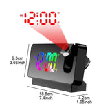 Multifunctional 180° Rotating Projection Creative Alarm Clock, LED Silent Colour Screen, Bedroom Ceiling Projection Gift