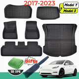 Model Y Model 3 Floor Mat 2017-2023 Luggage Mat Custom For Tesla Mat Trunk Mat 3D XPE All Weather Anti-Slip Set Floor Liner Mat