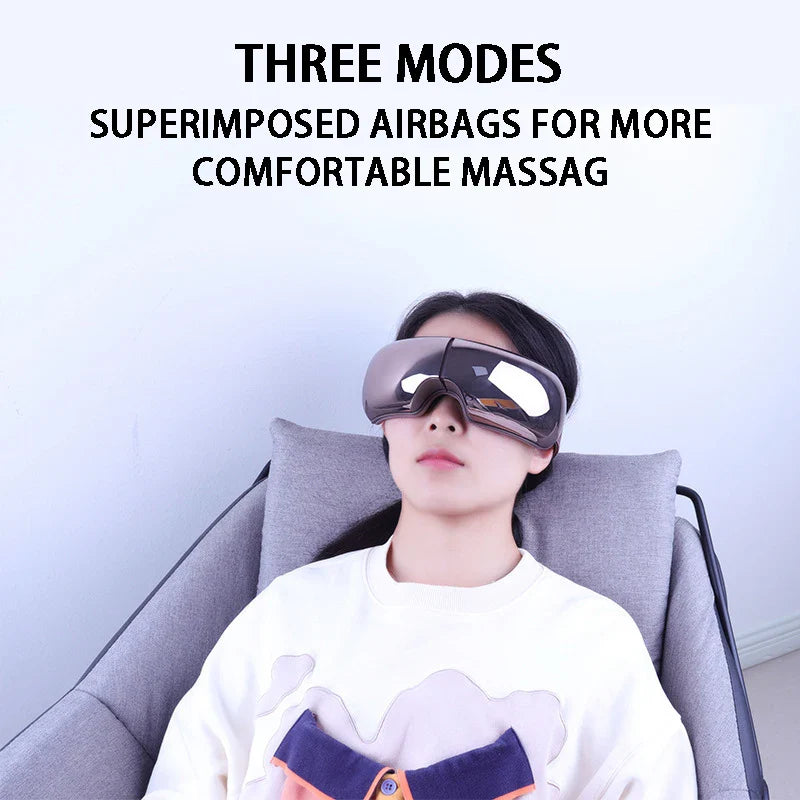 Bluetooth Music Eye Massager Smart Airbag Vibration Eye Care Instrument Eye Mask Hot Compress Massage Glasses  Rechargeable