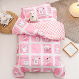 3Pcs Cartoon Cotton Crib Bed Linen Kit Baby Princess Bedding Set Includes Pillowcase Bed Sheet Duvet Cover Without Filler