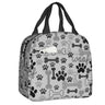 Cute Animal Pet Dog Paw Pattern Lunch Bag Thermal Cooler Insulated Lunch Box for Student School Work Picnic Food Tote Bags