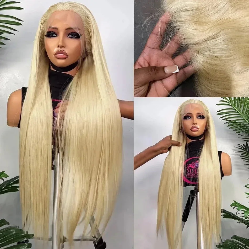 30 40 Inch 613 Blonde Straight 13x4 Lace Front Human Hair Wigs Brazilian Remy Colored Glueless 13x6 Lace Frontal Wig for Women