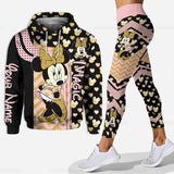 Disney Minnie 3D Hoodie Women's Hoodie Set Mickey Yoga Pants Sweatpants Women's Disney Yoga Hoodie Leggings Fashion Tracksuit