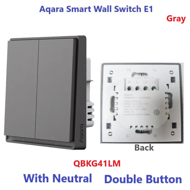 New Aqara Smart Wall Switch E1 ZigBee 3.0 Smart Home Wireless Key Light Switch Fire Wire With NO Neutral For Xiaomi Home Homekit