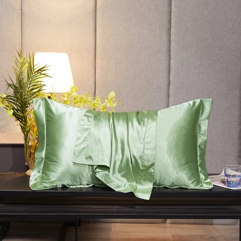 100% Pure Silk Pillowcase 2 PCS Queen King Size for Hotel Home Soft Healthy Cushion Cover Pillowcase Silk Pillow Case 48*74CM