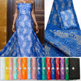 SJD LACE African Lace Fabric with Crystal 2024 High Quality French Mesh Lace Fabric for Sewing Women Wedding Party Dresses A3489