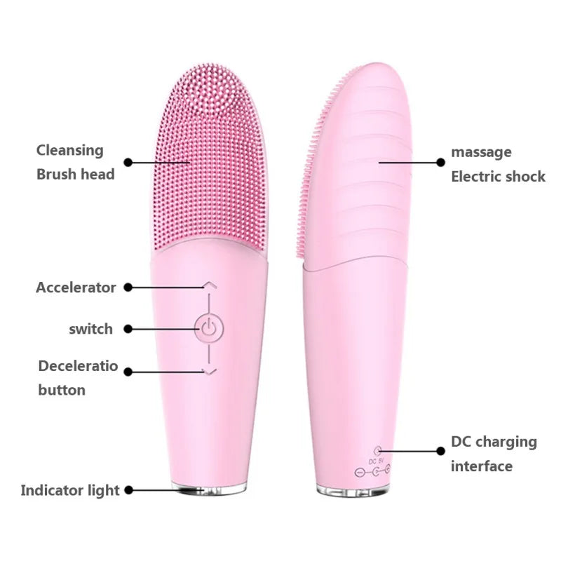 Silicone Face Washing Machine Ultrasonic Vibration Waterproof Facial Cleansing Brush Face Washing Product Beauty Skin Care Tool