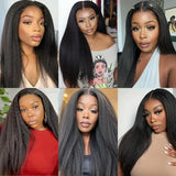 Kinky Straight Human Hair Wigs Glueless Wig Human Hair Ready To Wear 4x4 Hd Lace Human Hair Lace Front Wig Brazilian Wig On Sale