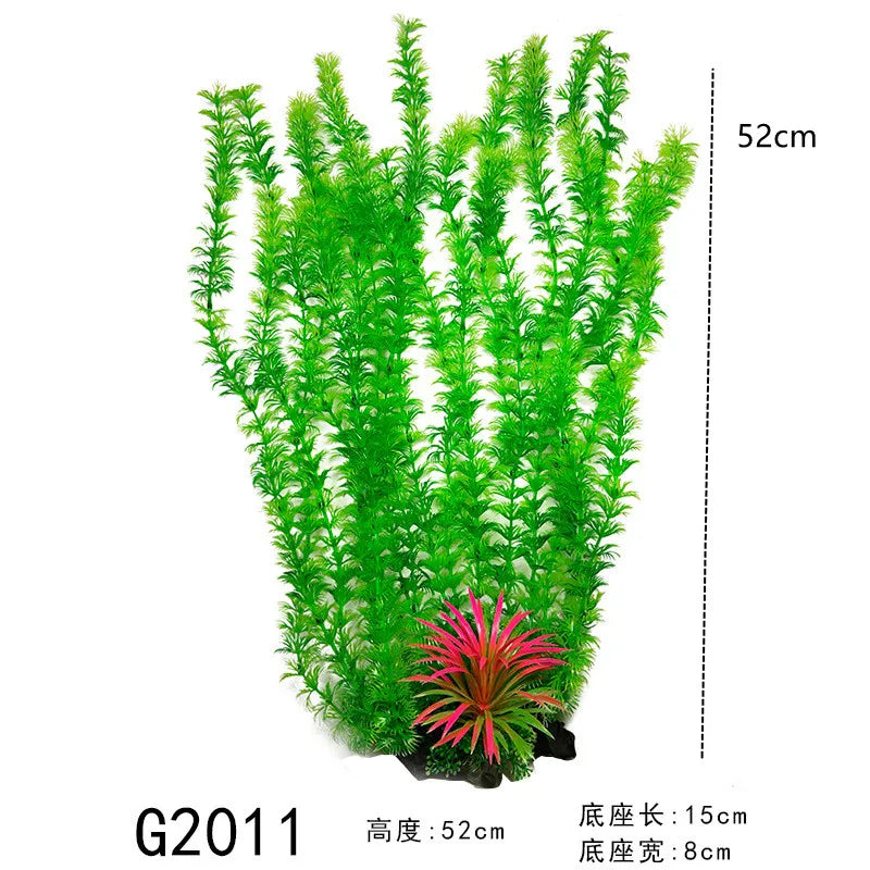 24-52cm Large Aquarium Plants Plastic Grass Fish Tank Decor Artificial Fake Water Plant Ornaments Aquarium Accessories