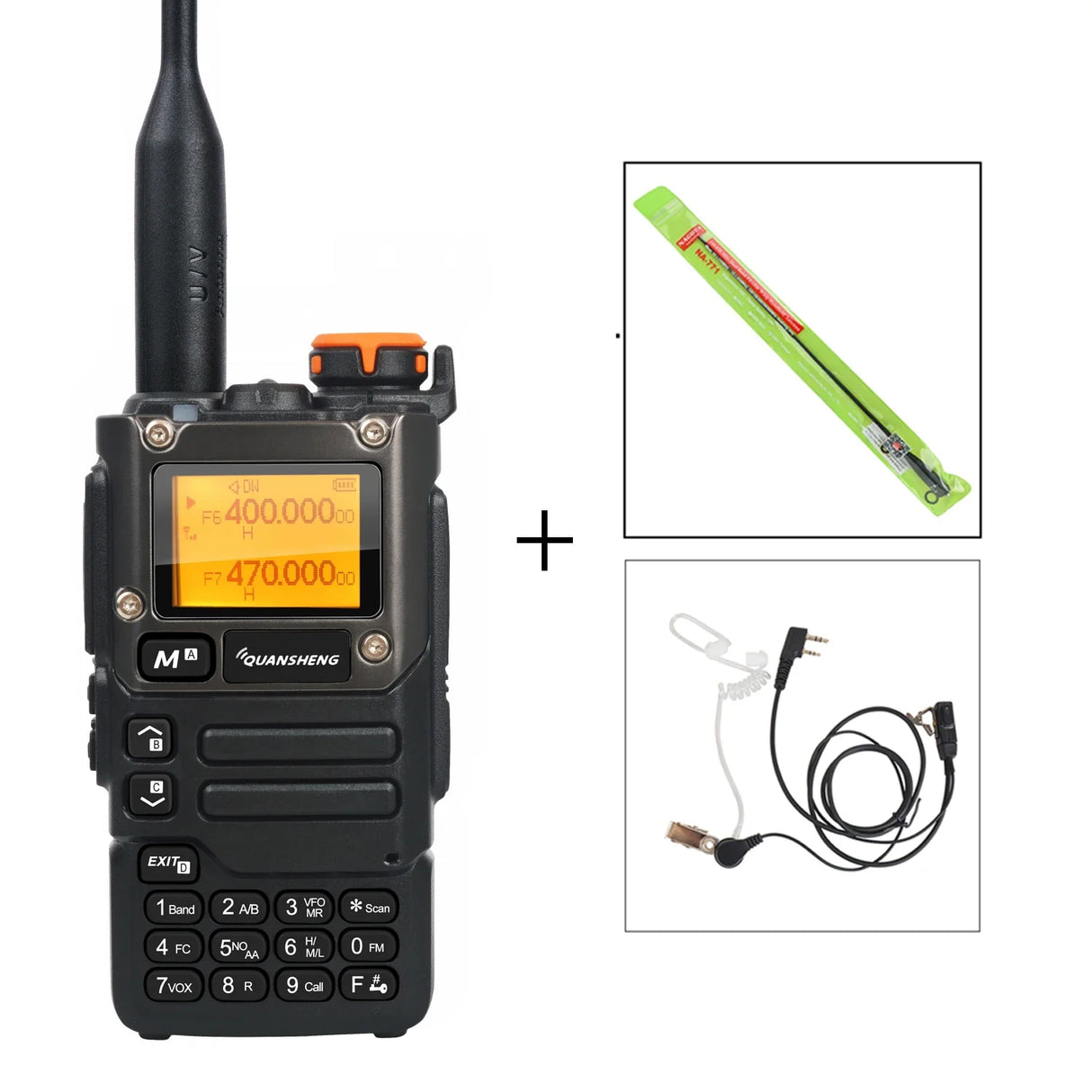 Quansheng Walkie Talkie Air Band 50-600MHz HF RX UV-K5(8) 136-600MHz UHF VHF TX FM Scrambler NoAA Frequency Scan Copy DTMF Radio