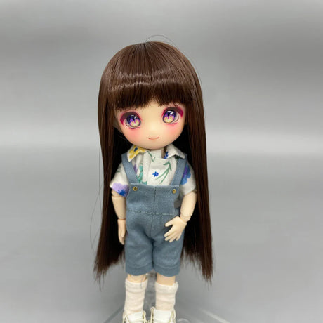 Ob11 Doll Wigs Soft Cute Braid Hair Bangs Long Hair Doll Special Wig Doll Accessories Multi-Color For 1/12 Bjd, Gsc  Ymy