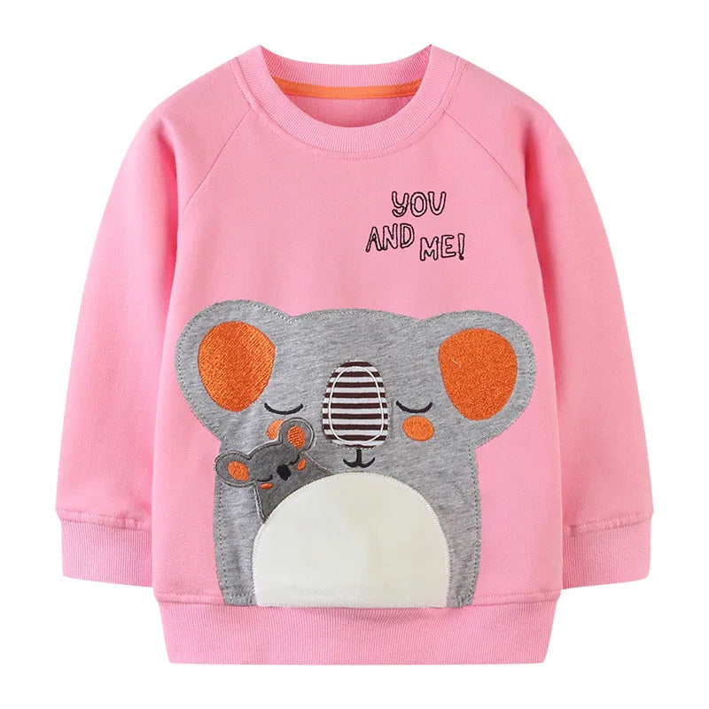 Little maven Baby Girls Sweatshirts Cotton Cartoon Alpaca Hoodies Kids Tops Autumn Casual Clothes Jacket Coat for Child