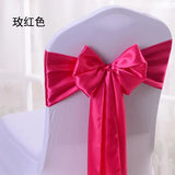 10/100pcs Satin Chair Bow Sashes Wedding Chair Knots Ribbon Butterfly Ties For Party Event Hotel Banquet Home Decoration