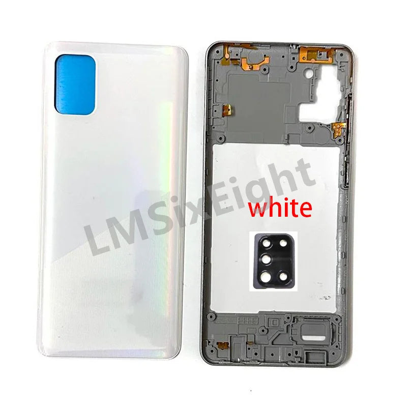 Full Phone Housing A31 Case For Samsung Galaxy A31 A315 Middle Frame Battery Back Cover Rear Door + Adhesive + Camera Lens +Logo