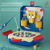 Montessori Magnetic Fishing Toys Rotary fishing Tray Electric Bag Marine Life Children Early Educational Game for Baby gift