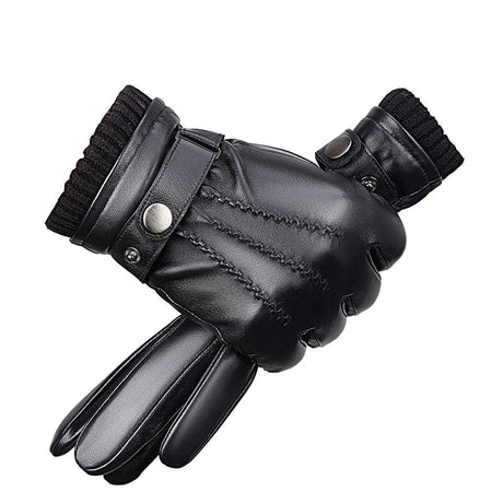 BISON DENIM Men Sheepskin Gloves Genuine Leather Thermal Warm Touchscreen Mittens Winter Ultralight Windproof Gloves For Driving