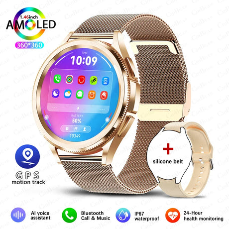 1.43 Inch 360 * 360 HD AMOLED Smartwatch Men GPS Sports Fitness Tracker Health Monitoring Waterproof Bluetooth Call Smart Watch